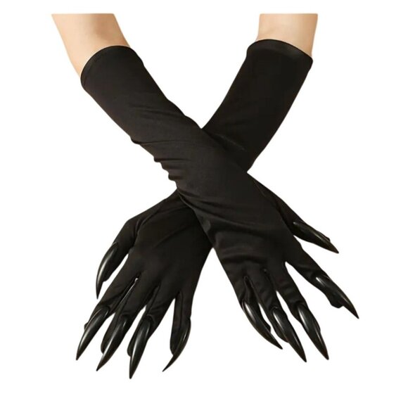 BLACK Pull On Dress Gloves with Nails NEW NIP - Picture 3 of 4